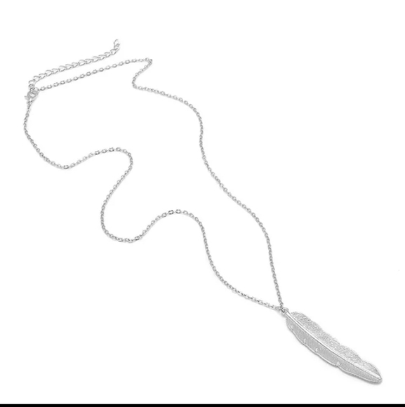 Silver Feather Necklace - Picture 3 of 4